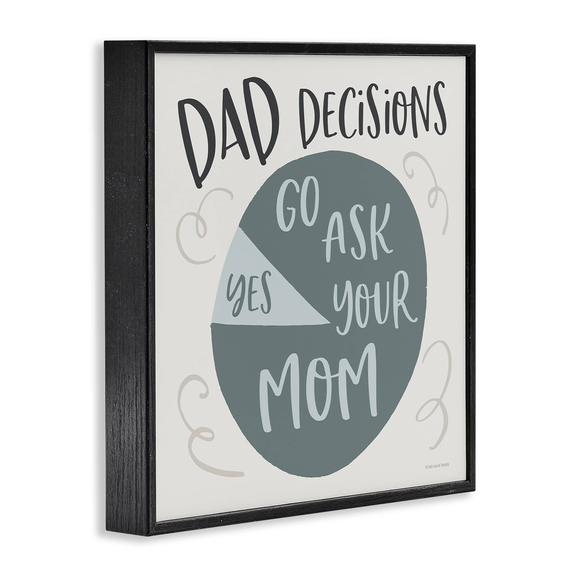 Stupell Industries Humorous Dad Decisions Pie Chart Phrase Framed Giclee Art